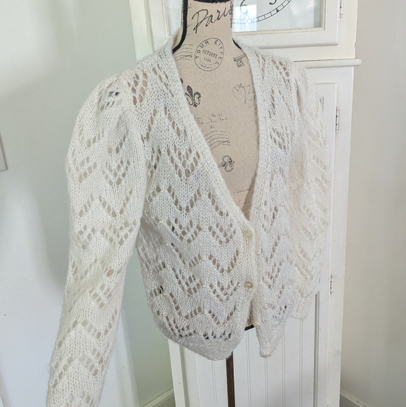 Vintage Pearl Accent Knit Cardigan Sweater - Picture 4 of 8